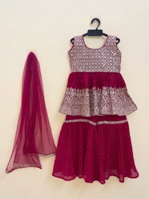 “Twirl, shine & sparkle — our pink ethnic sharara steals the show - (Ready to Dispatch)