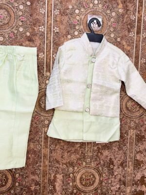 Stylish Indo-Western coat suit for boys - Light Green Color (Ready to Dispatch)