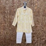 Mini gentleman in kurta pyjama - Light Yellow Color (Ready to Dispatch)