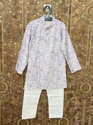 Mini gentleman in kurta pyjama - Purple Color (Ready to Dispatch)