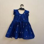 Blue Color Sibling Combo Collection in luxurious Raw Silk fabric (Girl Frock) - (Pre Booking)