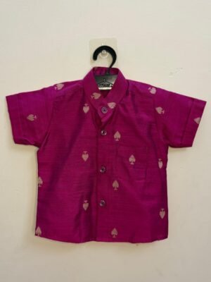 Pink Luxurious Raw Silk Ethnic Shirt -  (Pre-Booking)
