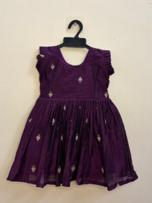 Purple Color Sibling Combo Collection in luxurious Raw Silk fabric (Girl Frock) - (Pre Booking)