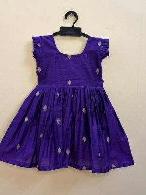 Voilet Color Sibling Combo Collection in luxurious Raw Silk fabric (Girl Frock) - (Pre Booking)