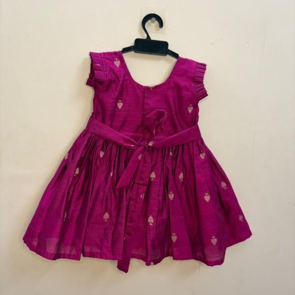 Pink Color Sibling Combo Collection in luxurious Raw Silk fabric (Girl Frock) - (Pre Booking)